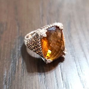 Judith Ripka 925 SS Smoky Quartz ring